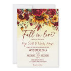 Fall in love burgundy roses sunflowers wedding
