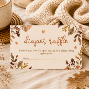 Fall in Love Burgundy Terracotta Diaper Raffle Card
