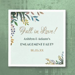 Fall in Love! Custom Engagement Party Napkin