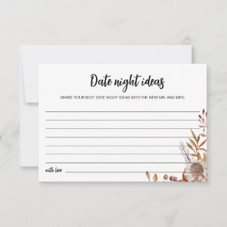 Fall in love | Date Night Ideas Bridal Shower Card