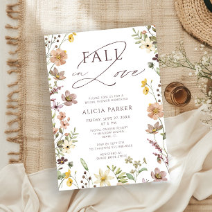 Fall in love elegant floral garden bridal shower invitation