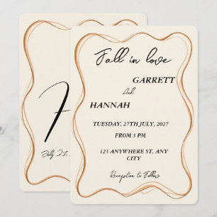 Fall in love Elegant Modern Wedding Invitation