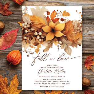 Fall In Love Fall Bridal Shower Invitation