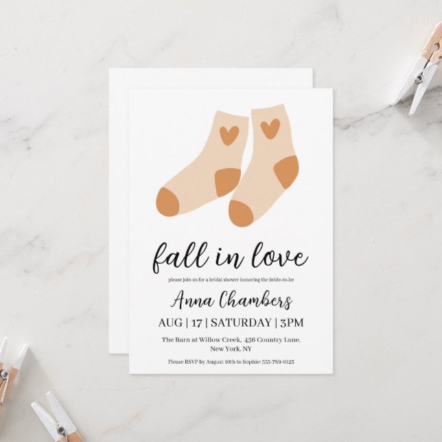 fall in love fall bridal shower invitations (Front/Back In Situ)