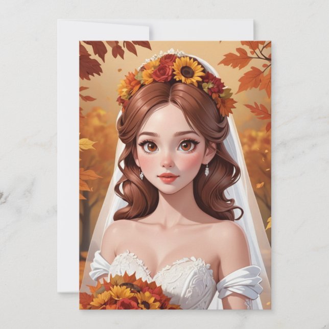 fall in love fall bridal shower invitations (Front)