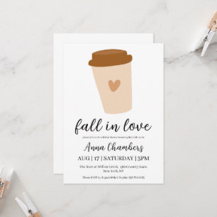 fall in love fall bridal shower invitations