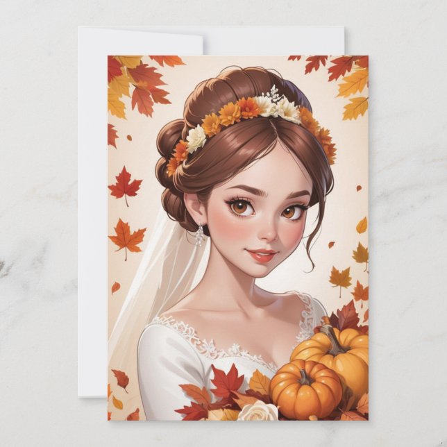 fall in love fall bridal shower invitations (Front)