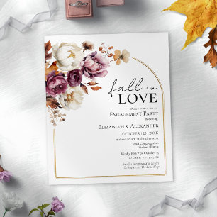 Fall In Love Fall Engagement Pary Invitation