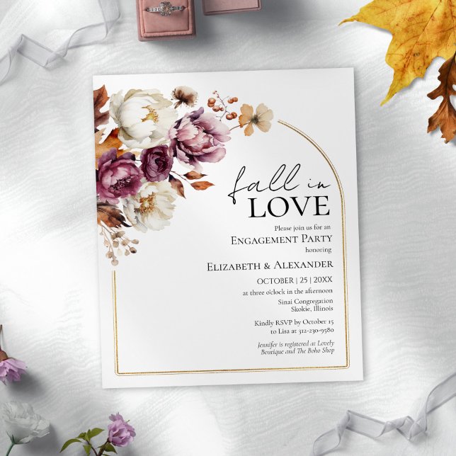 Fall In Love Fall Engagement Pary Invitation (Creator Uploaded)