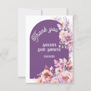 Fall in love fall floral baby bloom thank you card