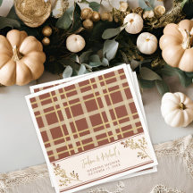 Fall in Love Fall Foliage Plaid Wedding Shower