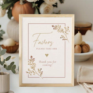 Fall In Love Fall Foliage Shower Favour Sign Invitation
