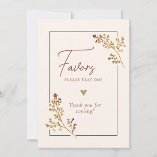 Fall In Love Fall Foliage Shower Favour Sign Invitation