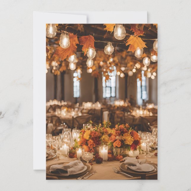 fall in love fall rehearsal dinner invitations (Front)