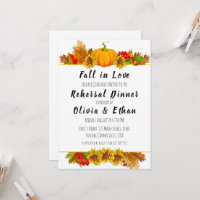 fall in love fall rehearsal dinner invitations