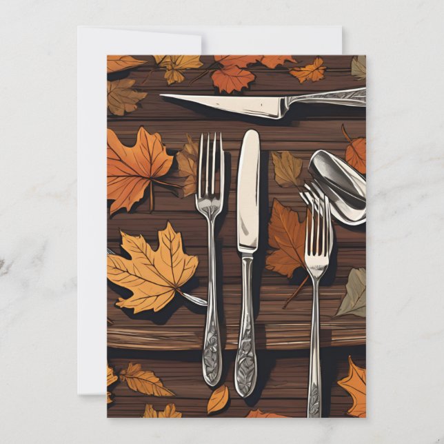 fall in love fall rehearsal dinner invitations (Front)