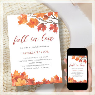 Fall in Love Fall Tree Bridal Shower Invitation
