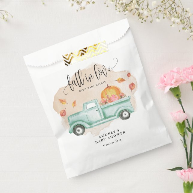 Fall in Love Farm Truck with Pumpkin, Baby Shower Favour Bags (Sealed)