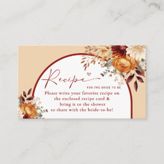 FALL IN LOVE FLORAL ARCH BRIDAL SHOWER ENCLOSURE CARD