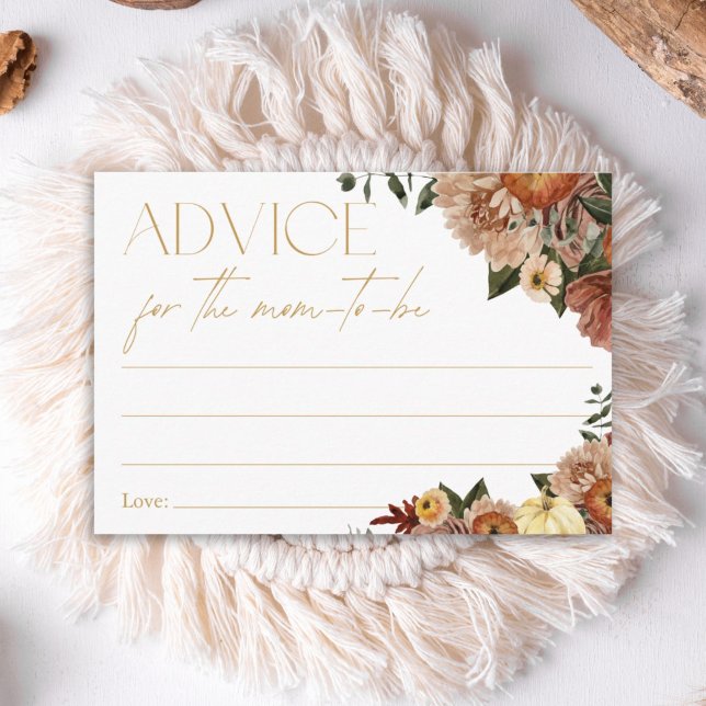 Fall In Love Floral Baby Shower  Advice for Mum  Enclosure Card (Creator Uploaded)