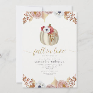 Fall in Love Floral Botanical Autumn Baby Shower Invitation