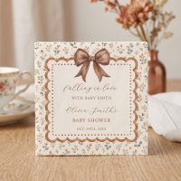 Fall In Love Floral Bow Baby Shower
