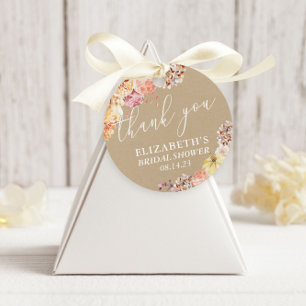 Fall In Love Floral Bridal Shower Favour Tags
