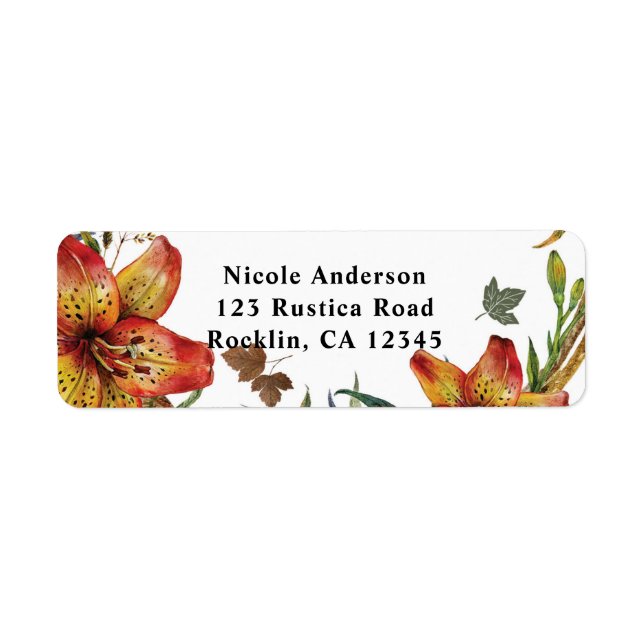 Fall In Love Floral Orange Lilies & Leaves Autumn (Front)