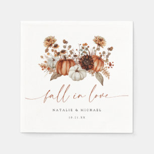 Fall in Love Floral Wedding Napkin