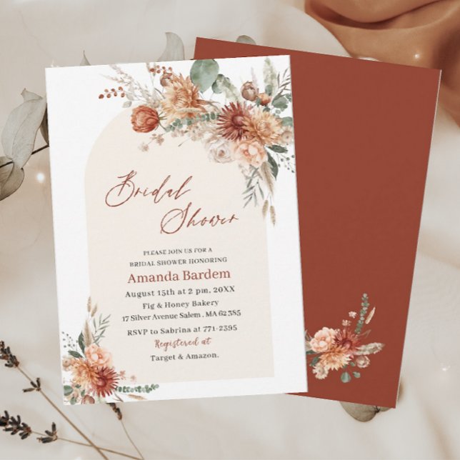 Fall in Love Flowers  Watercolor  bridal shower Invitation (Creator Uploaded)