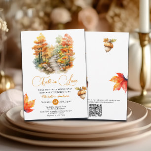 Fall in Love Forest in the Fall Bridal Shower  Invitation