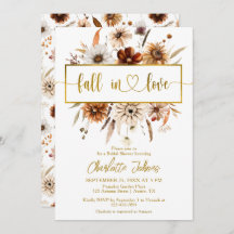 Fall In Love Gold Foil Neutral Boho Bridal Shower