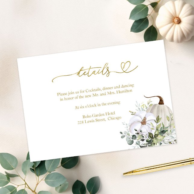 Fall in Love Greenery Wedding Details Enclosure Card (Creator Uploaded)