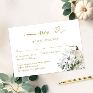 Fall in Love Greenery Wedding RSVP Card