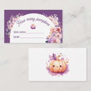 Fall in love guess how many pumpkins baby shower enclosure card
