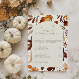 Fall In Love Guess Who Baby Shower Game Poster
