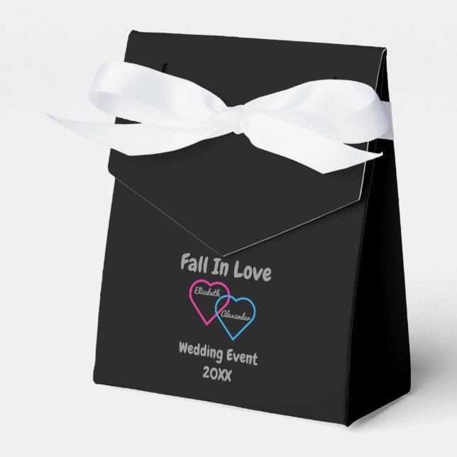 Fall In Love Hearts Favour Box (Front Side)