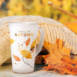Fall In Love Hello Autumn Orange Leaves Latte Mug<br><div class="desc">♥ Celebrate the enchanting beauty of autumn with our "Fall In Love Hello Autumn" Latte Mug adorned with watercolor fall leaves in rich burnt orange hues. ♥ This charming,  rustic piece is ideal for bridal showers,  making a perfect seasonal gift or a delightful boho prize for bridal games.</div>