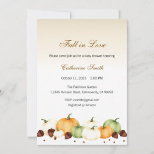 Fall in Love Invitation, Baby Shower, Mum to Be Invitation