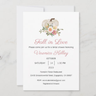 Fall in Love Invitation, Bridal Shower, Wedding Invitation