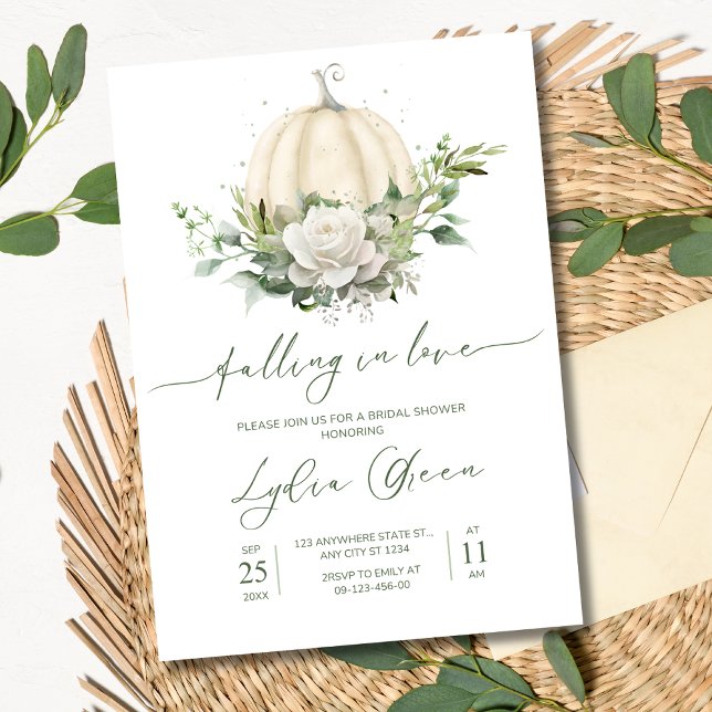 Fall in Love Invitation, Fall Bridal Shower Invitation (Creator Uploaded)