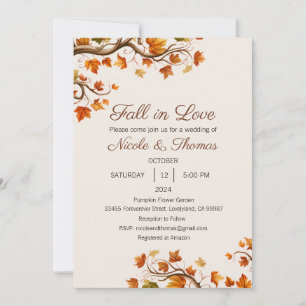 Fall in Love Invitation, Falling in Love Wedding Invitation