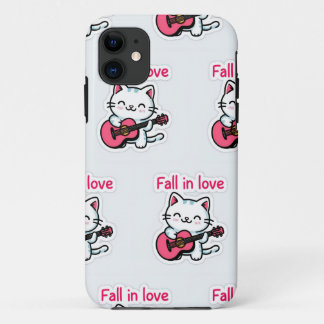 "Fall in Love Kitty Sticker" Case-Mate iPhone Case