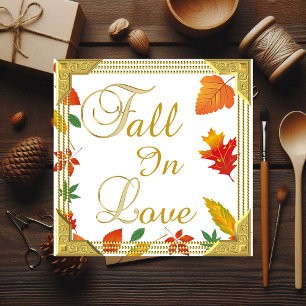 Fall in Love Maple Leaves Autumn Foliage Couple  Card