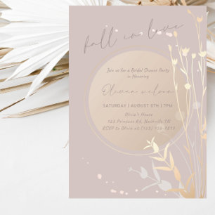Fall in Love Minimal Botanical Bridal Shower Party Invitation