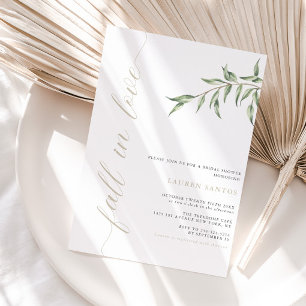 Fall in Love - Minimal Bridal Shower   Invitation