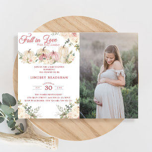 Fall In Love Minimalist Baby Shower Invitation