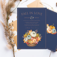 Fall in Love Navy Blue Autumn Pumpkins Wedding