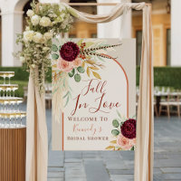 Fall In Love Pampas Floral Bridal Shower Welcome 