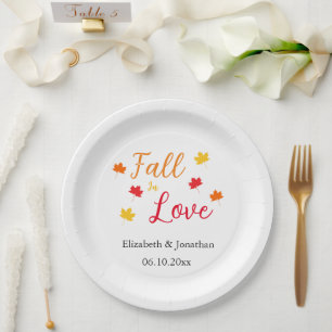 Fall In Love Paper Plate